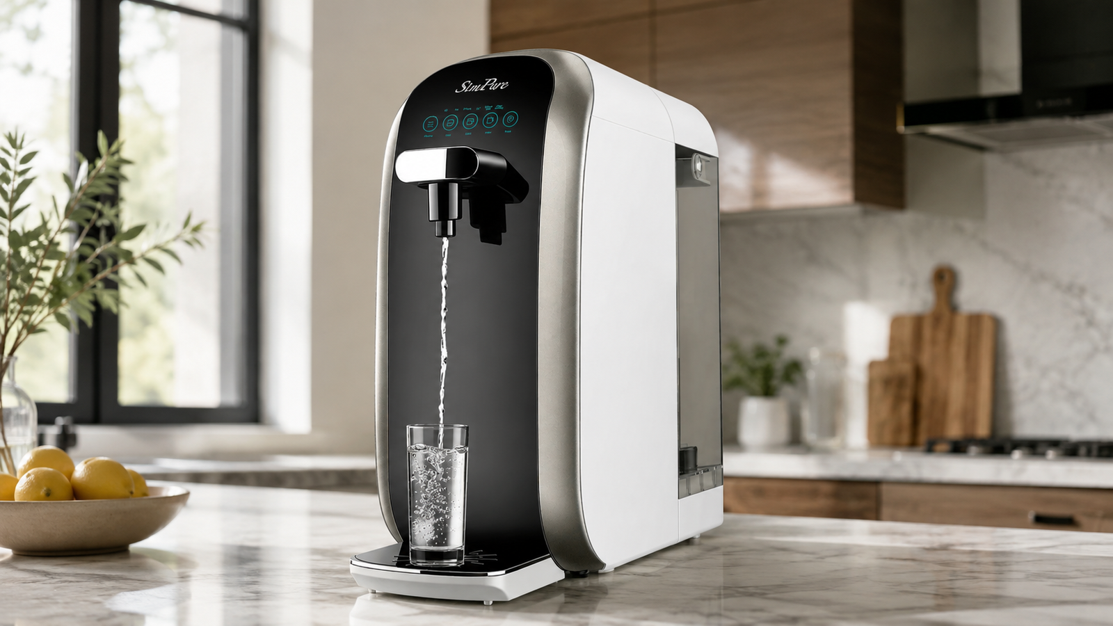 SimPure Y7P-BW countertop reverse osmosis system featured in our SimPure review