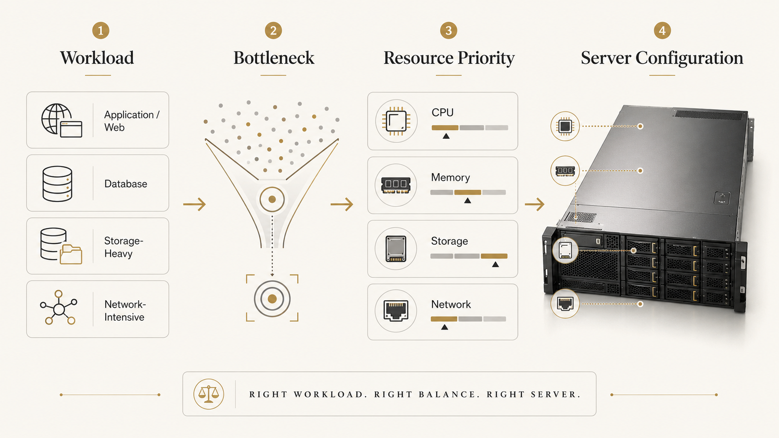 Server workload and hardware selection process
