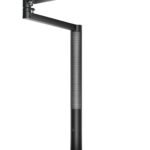 Black Dyson Solarcycle Morph CD06 desk lamp front view with perforated stem and circular base