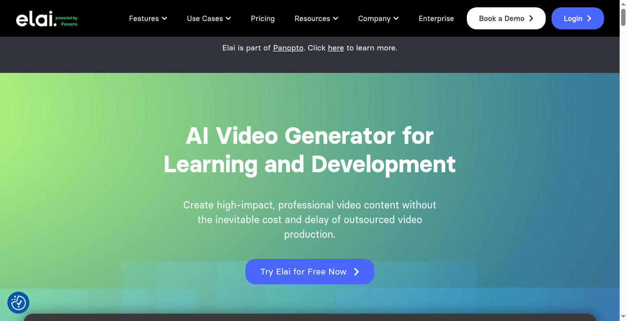 Elai.io homepage AI avatar product