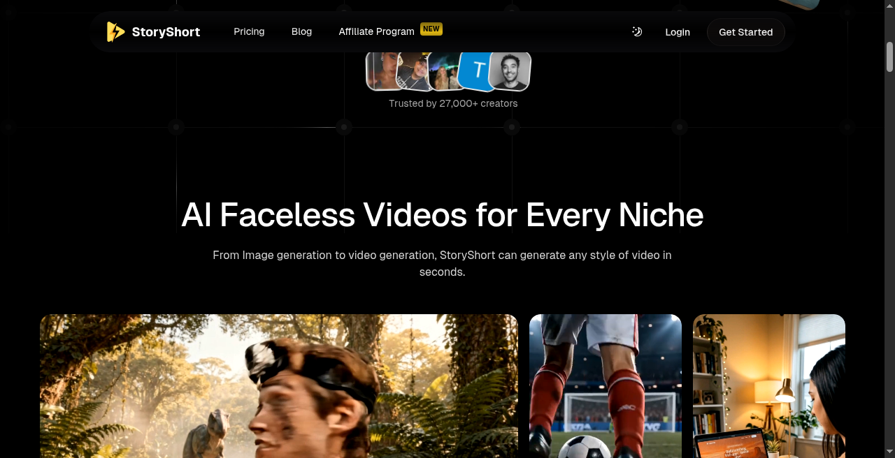 Official StoryShort AI faceless video examples
