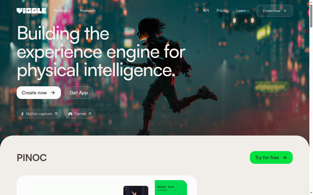 Viggle AI Spatial GenAI homepage