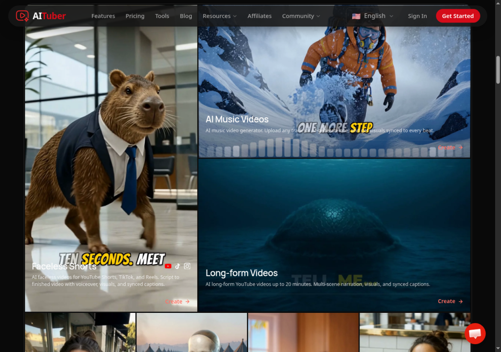 AI Tuber video templates for faceless, avatar, and creative formats
