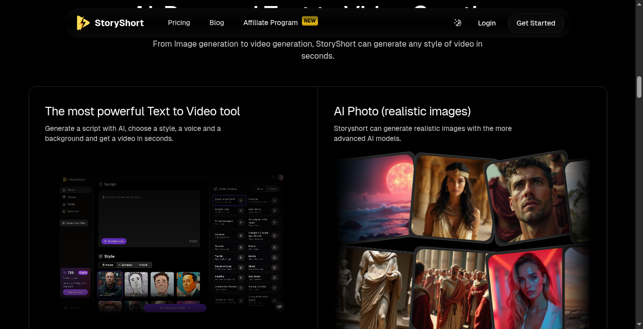 Official StoryShort AI topic script workflow and visual selection