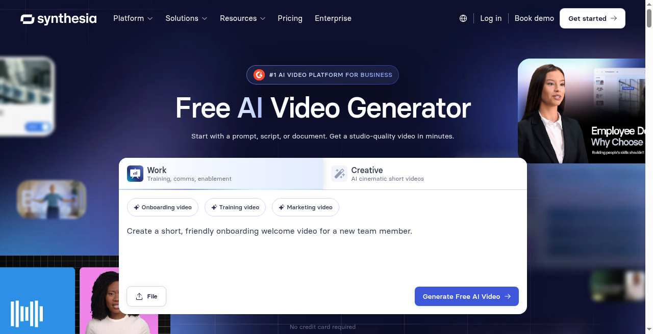 Synthesia AI video generator workflow
