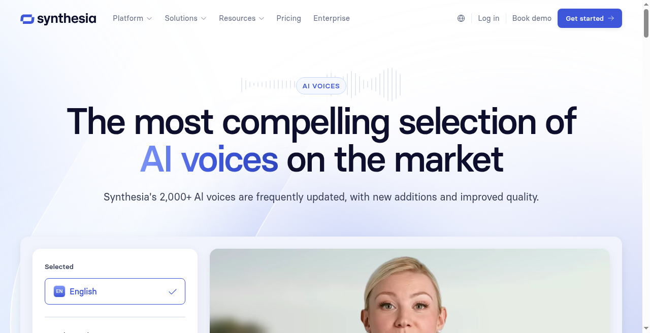 Synthesia AI voices and languages