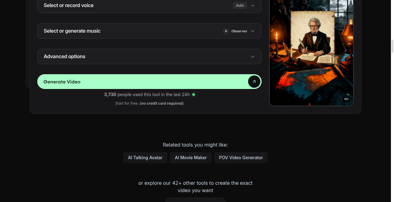 Revid AI captions music and generate controls