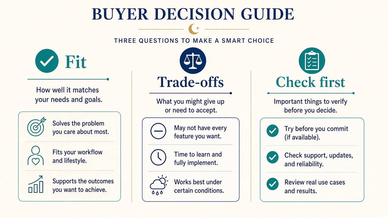 Buyer decision visual for AI video tools
