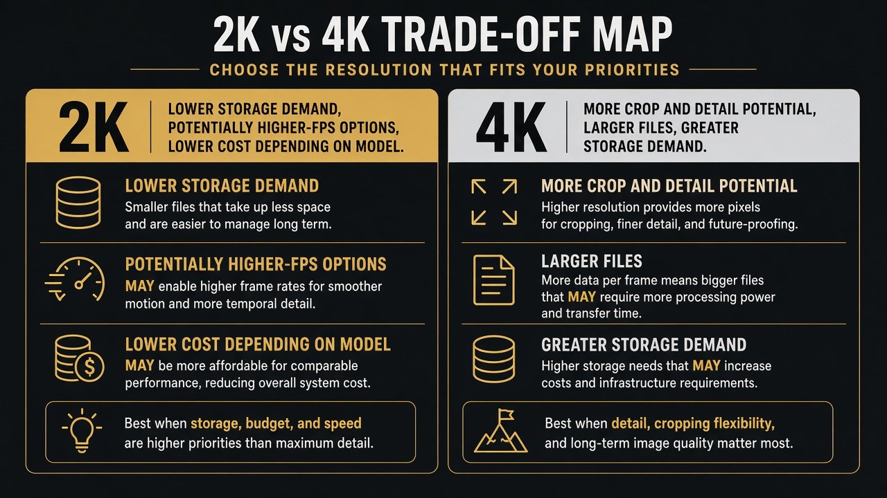 2K storage and cost trade-offs versus 4K crop and file-size trade-offs