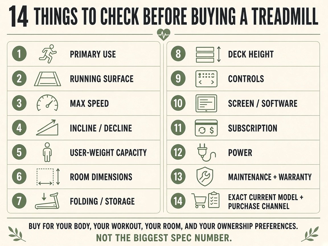 Infographic: 14 things to check before buying a treadmill