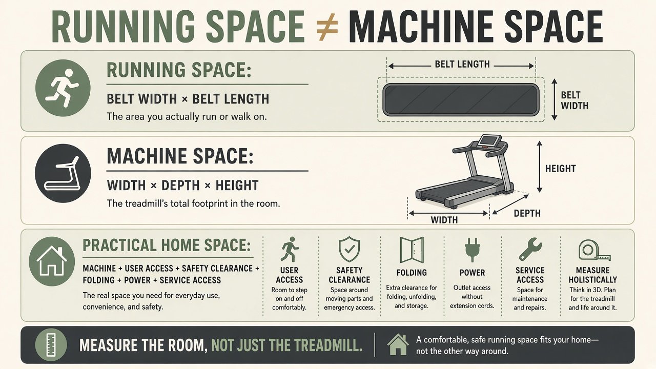 Graphic: running space versus machine space versus practical home space