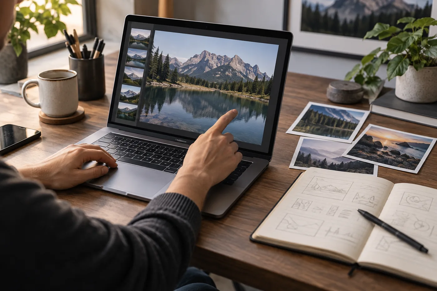 Creator planning a prompt and source image for an AI video workflow