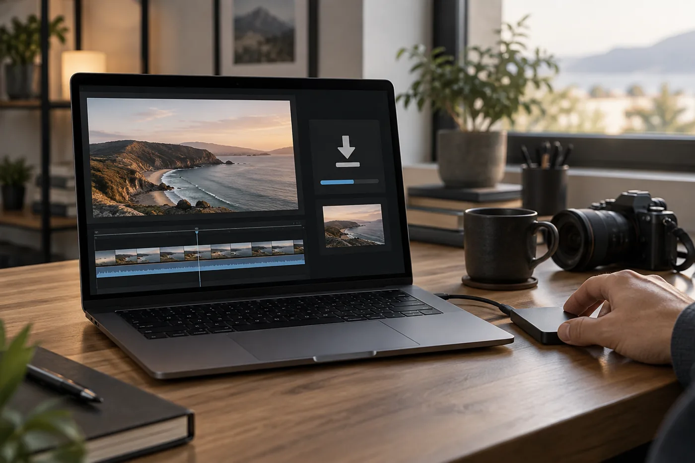 Creator preparing to export a completed video from a generic editing workspace