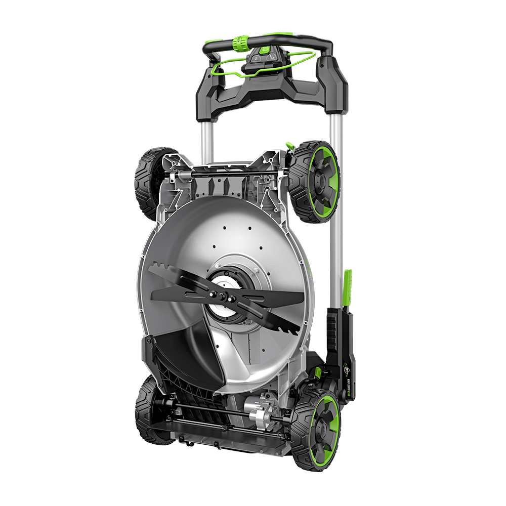 EGO LM2206SP aluminum mower deck underside and blades