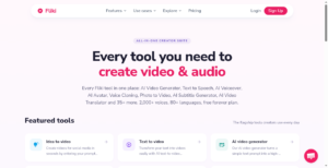 Fliki AI media and editing features
