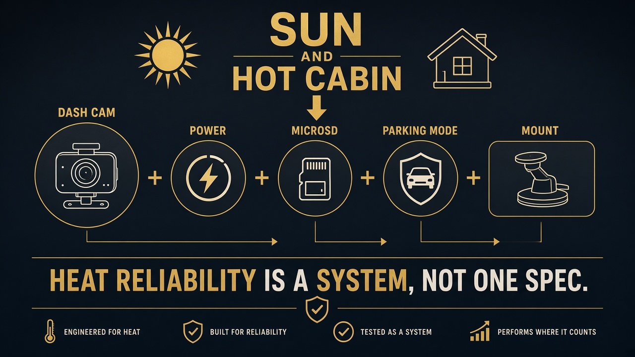 Hot cabin plus dash cam power microSD parking mode and mount