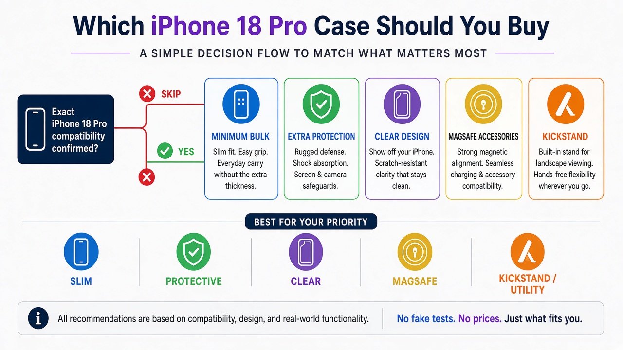 Decision flow: which iPhone 18 Pro case to buy