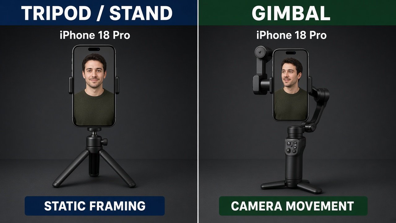 Tripod for static framing versus gimbal for camera movement