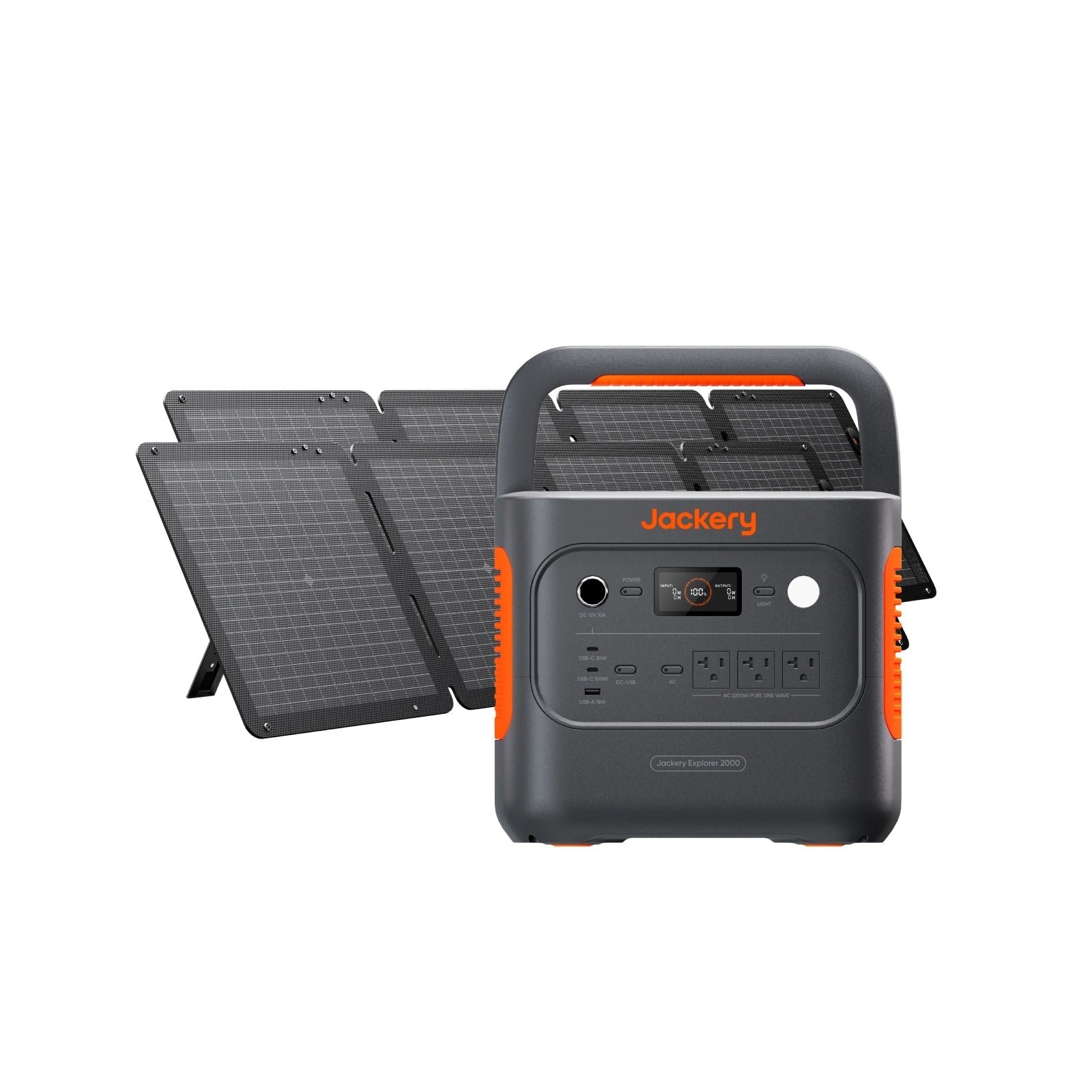 Jackery Explorer 2000 v2 portable power station used as campsite backup power on a picnic table