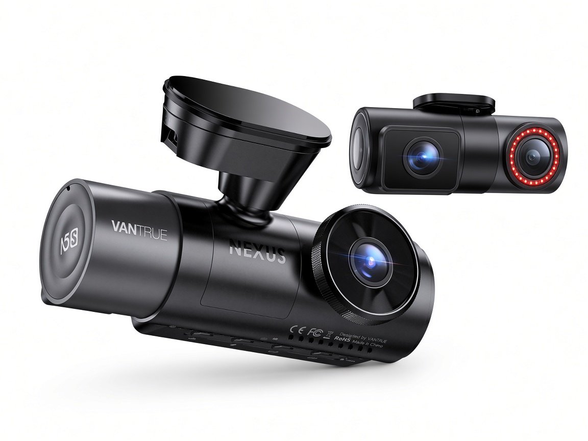 Vantrue N5S front unit and rear dual-lens camera hardware