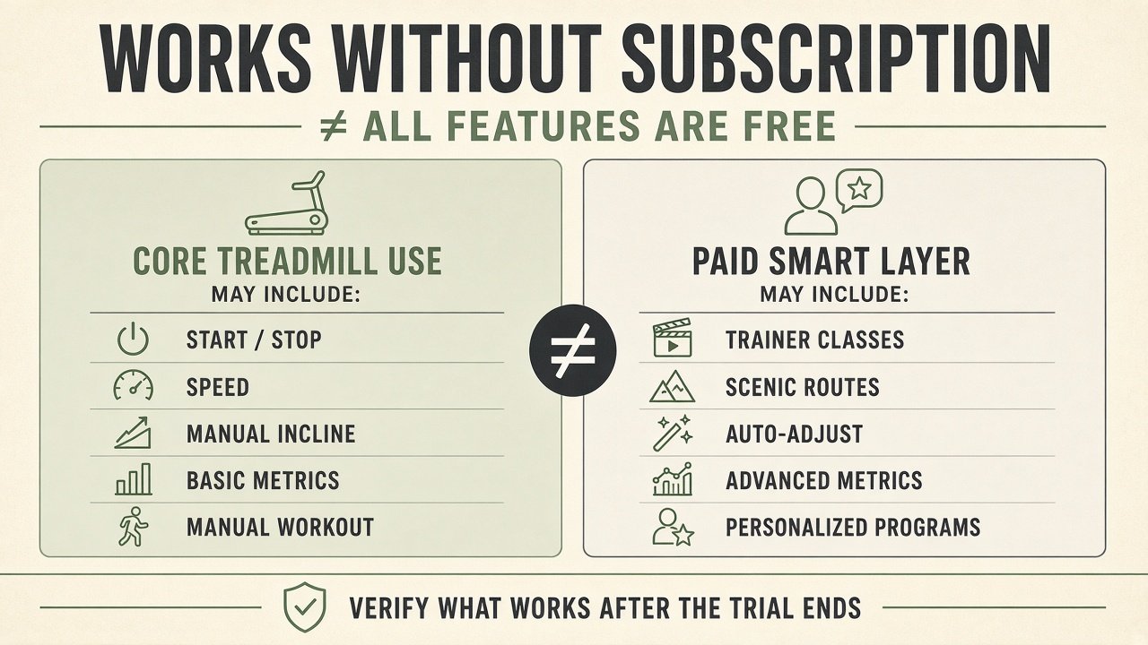 Graphic: core treadmill use versus paid smart layer