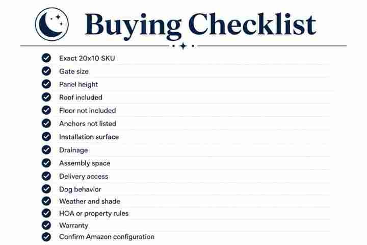 Buying checklist for PawHut D02-226V02SR including SKU dimensions roof floor anchors drainage and delivery