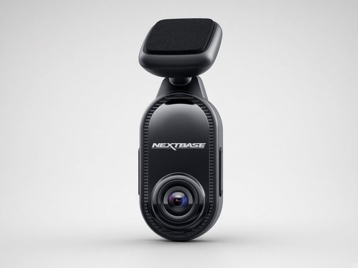 Nextbase Piqo 2K compact oval housing, lens, ClickMount, and NEXTBASE branding