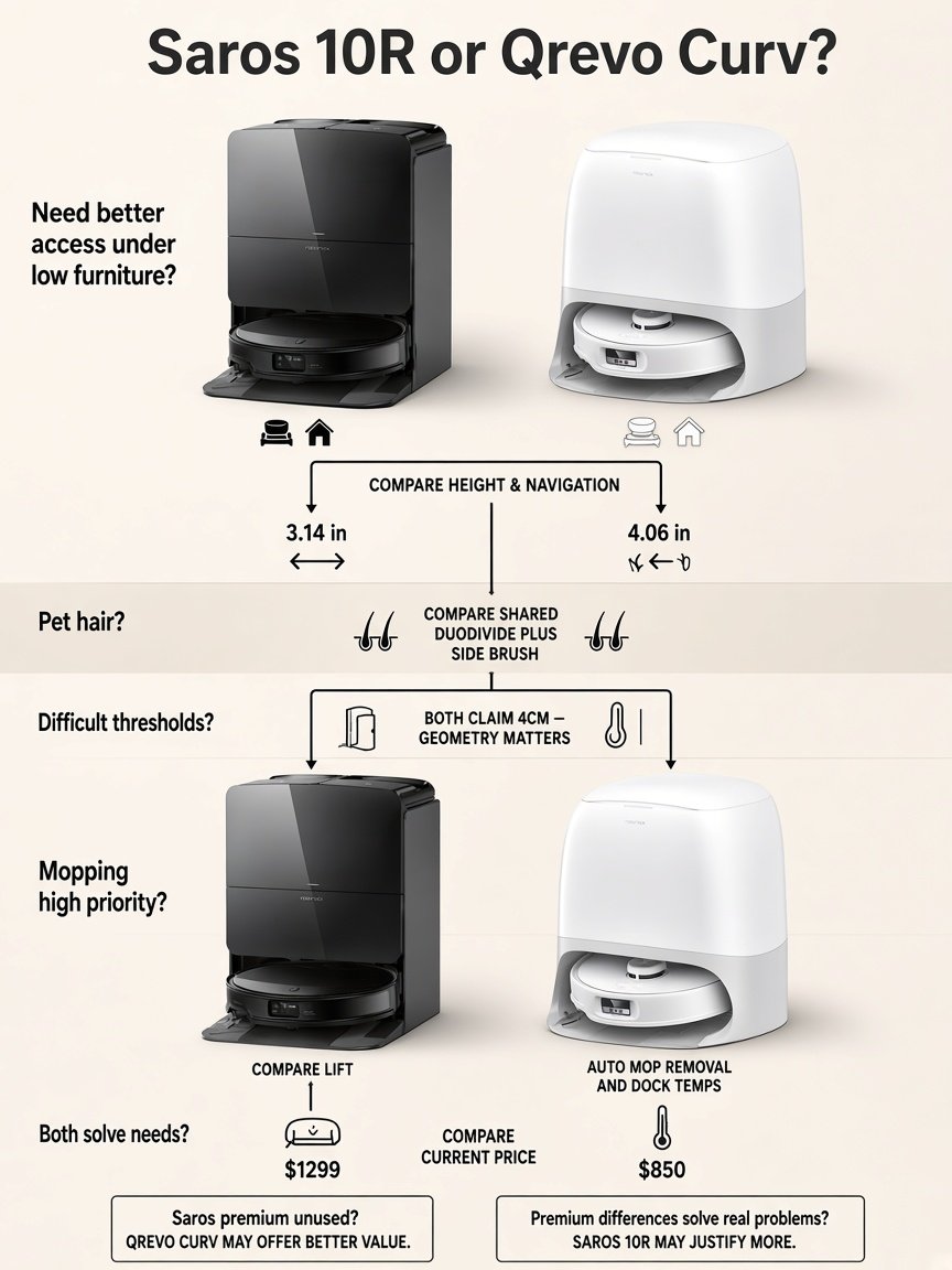 Decision flow choosing Saros 10R or Qrevo Curv