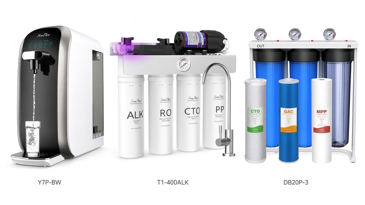 SimPure Y7P-BW, T1-400ALK, and DB20P-3 product forms