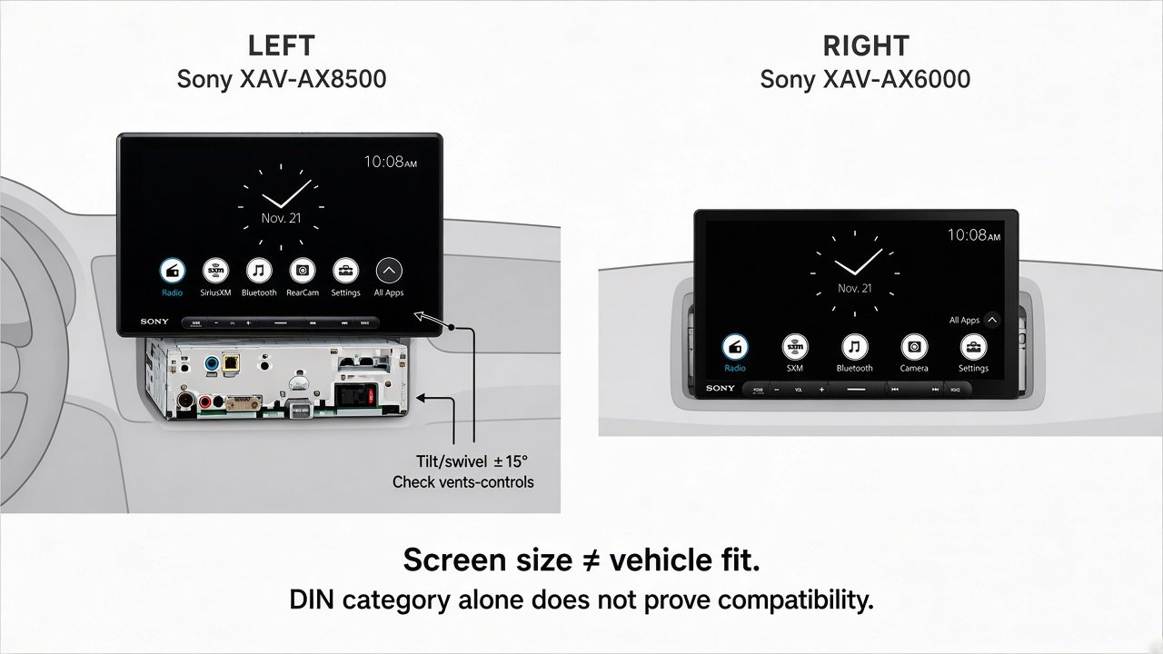Conceptual dashboard fit: floating AX8500 versus conventional AX6000 face
