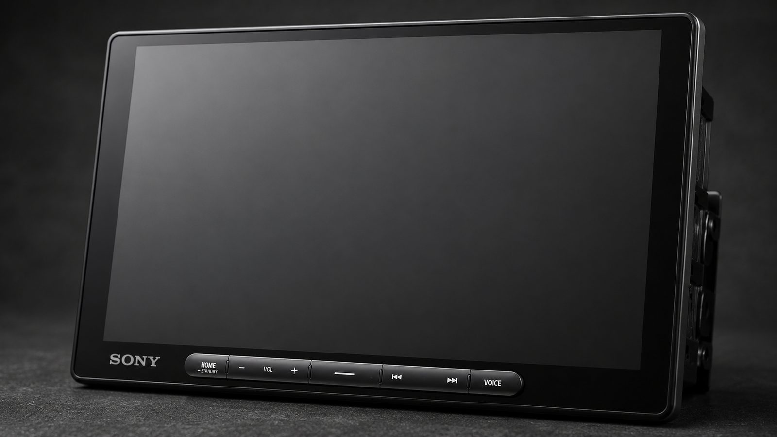 Close view of Sony XAV-AX8500 display and physical controls