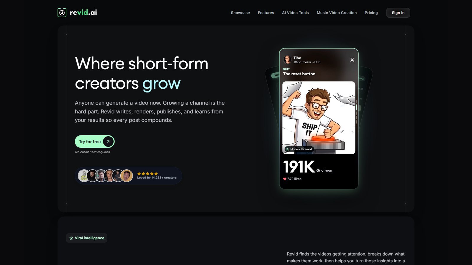 Official Revid homepage contained in a 16:9 canvas for the featured image