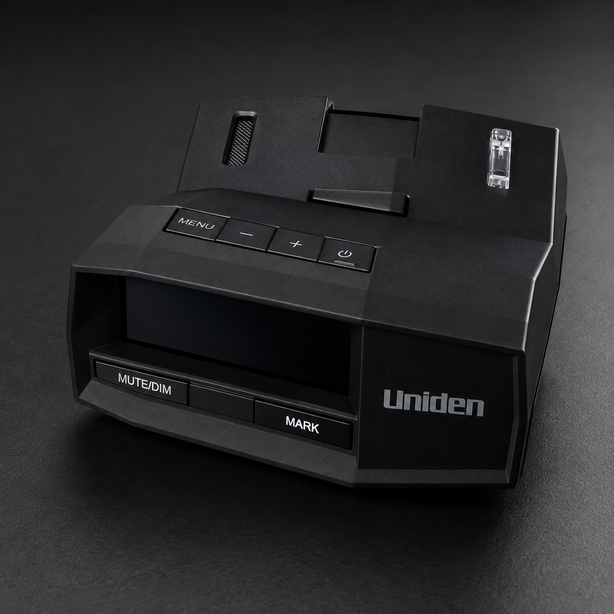 Uniden R8 review product view showing the detector controls
