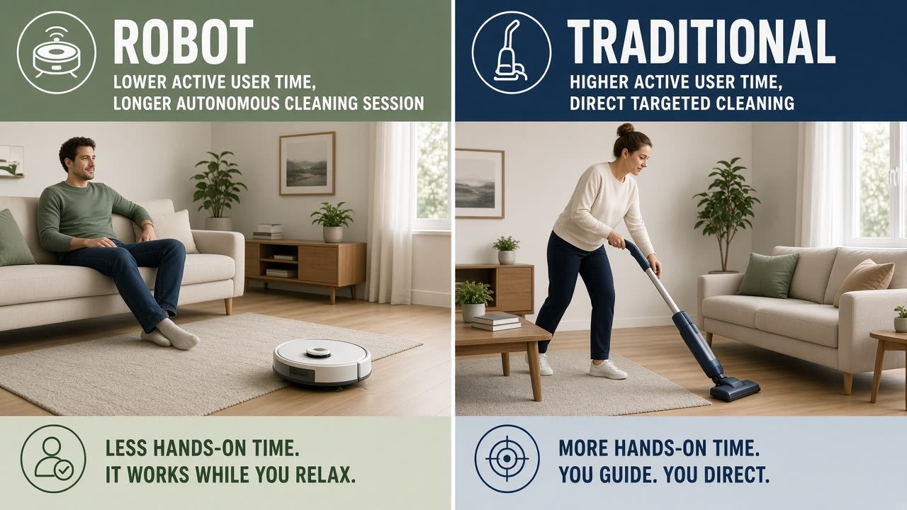 Active user time versus elapsed cleaning time