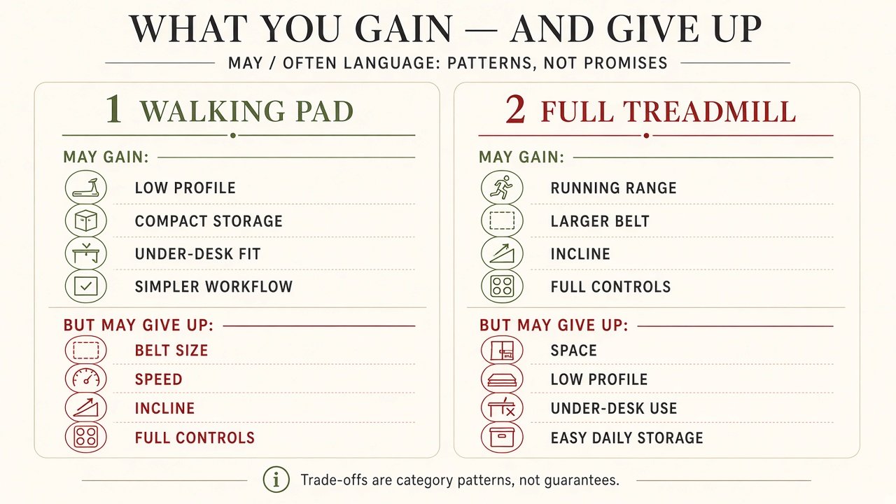 What you may gain and give up with a walking pad versus a full treadmill
