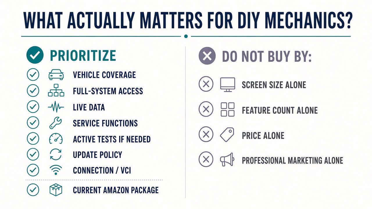 Graphic: prioritize coverage, live data, service functions, and updates over screen size