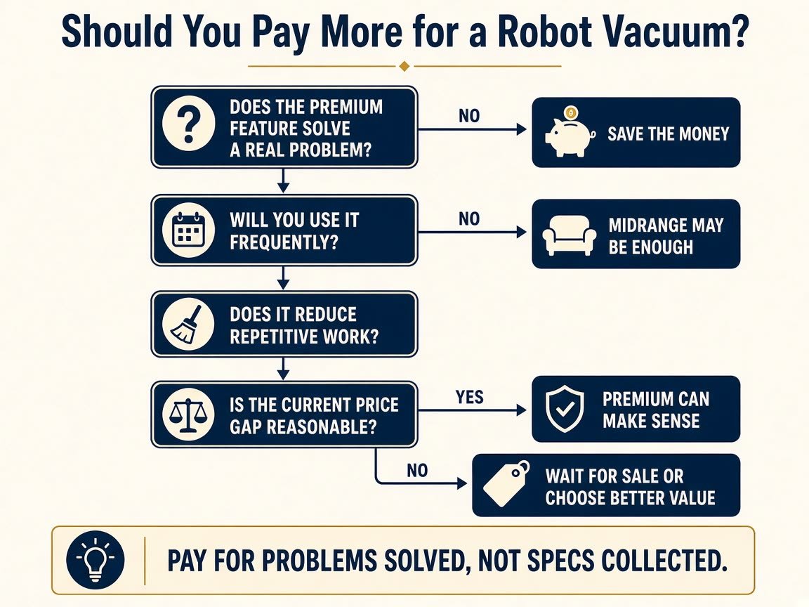 Should you pay more for a robot vacuum decision flow