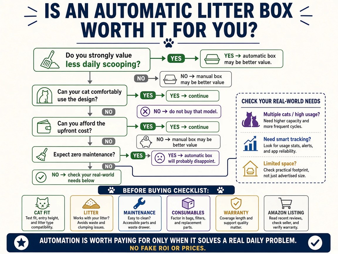Decision infographic: is an automatic litter box worth it for you?