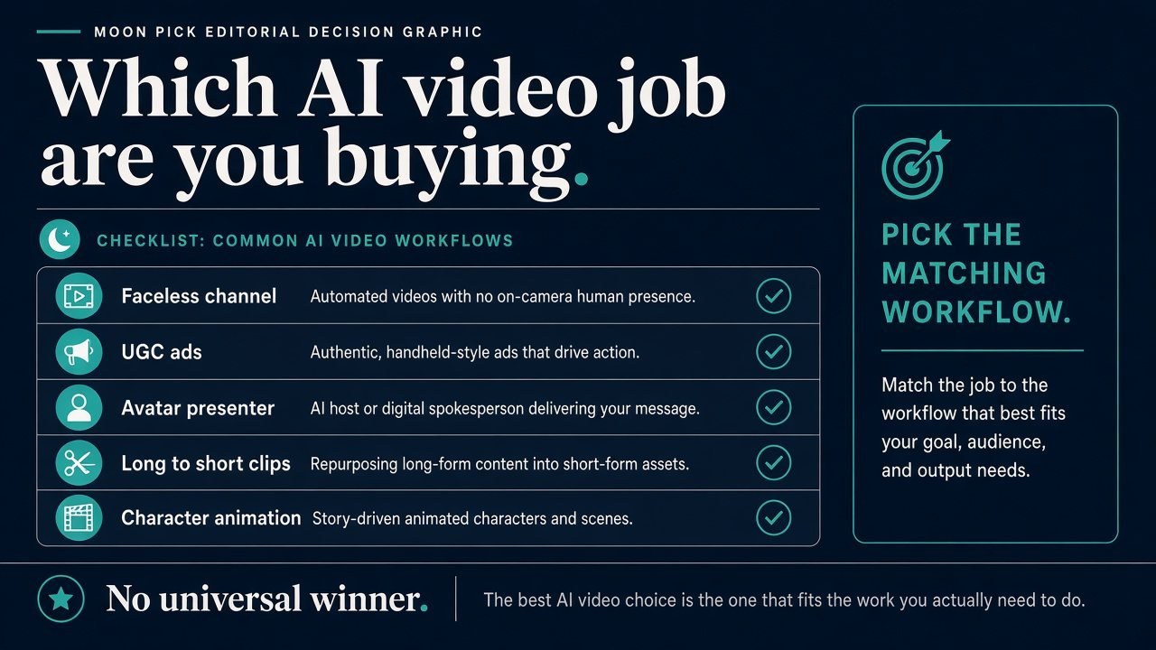 Moon Picke editorial decision tree from workflow to free-path type to paid floor