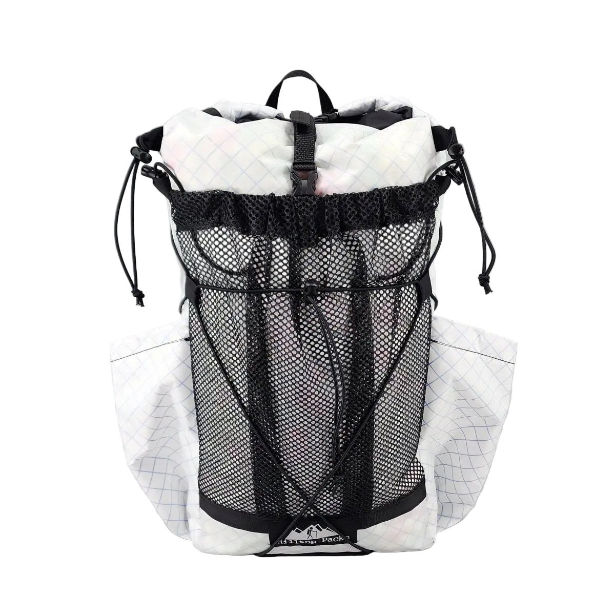 Hilltop Packs Dirty 30 ECO ultralight pack in white EPLX200 with stretch side pockets
