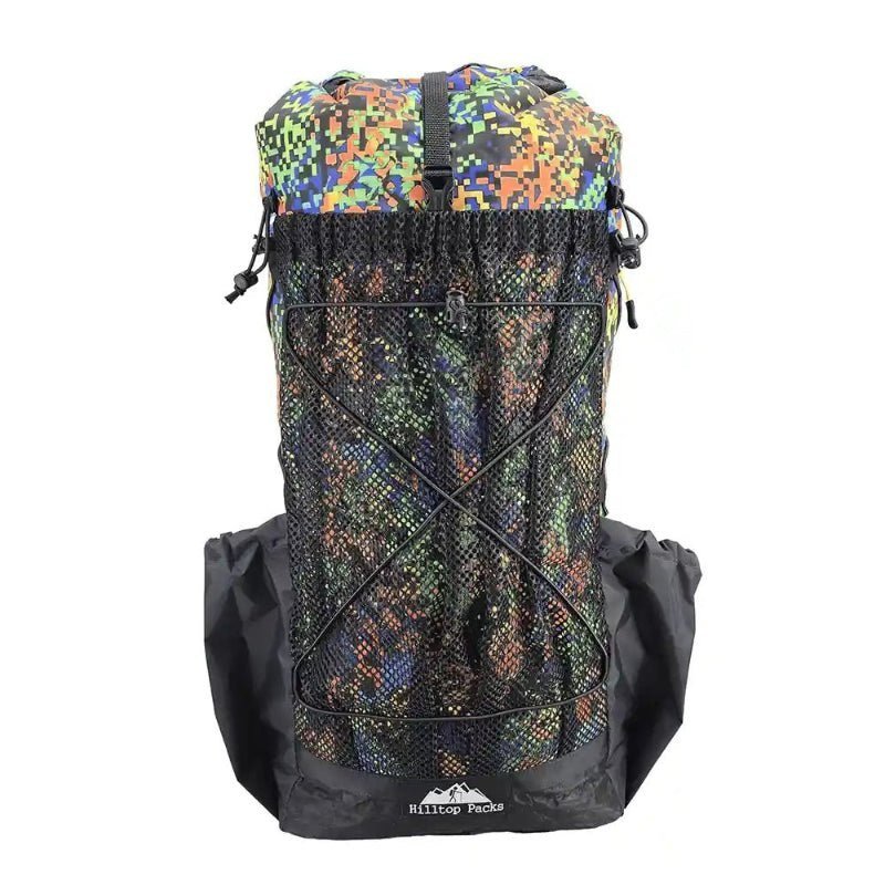 Hilltop Packs Raven ECO V4 backpack with printed EPLX200 panels and mesh front pocket