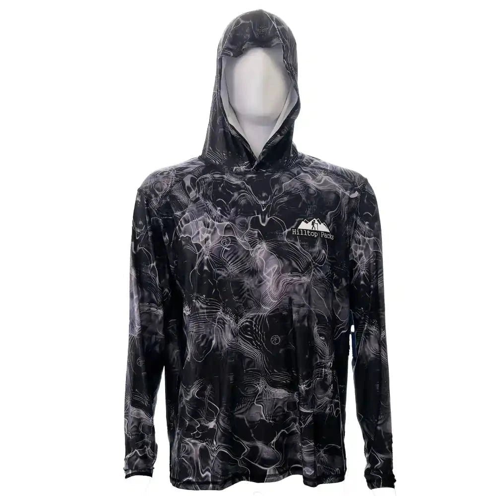 Hilltop Packs UltraShade Water Smoke Camo Pattern hoodie on a mannequin