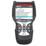 Innova 5610 handheld with the model number printed above an Active Tests menu