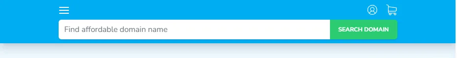 NameSilo domain search box with the label Find affordable domain name and a Search Domain button.
