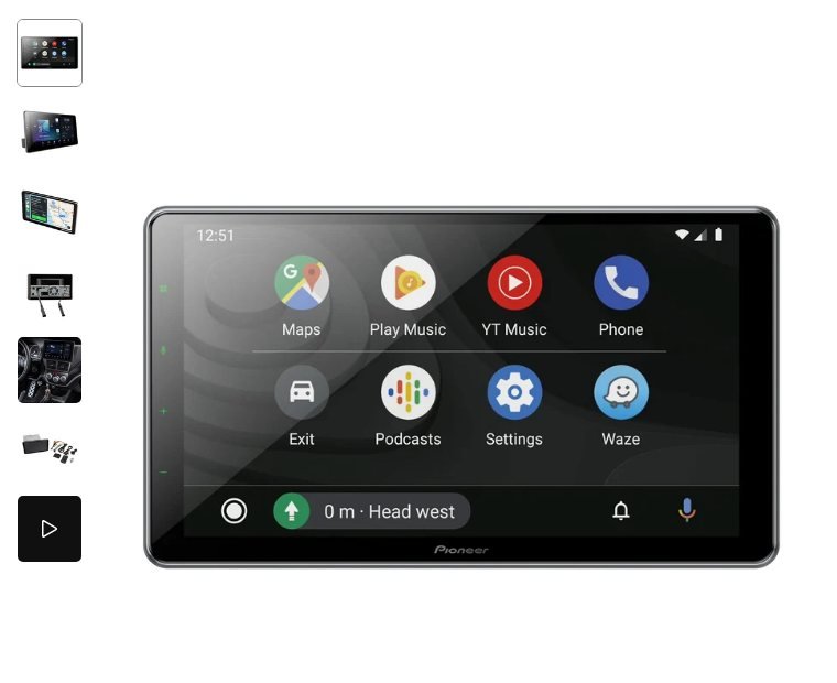 Pioneer USA product image of the DMH-WT8600NEX 10.1-inch floating receiver