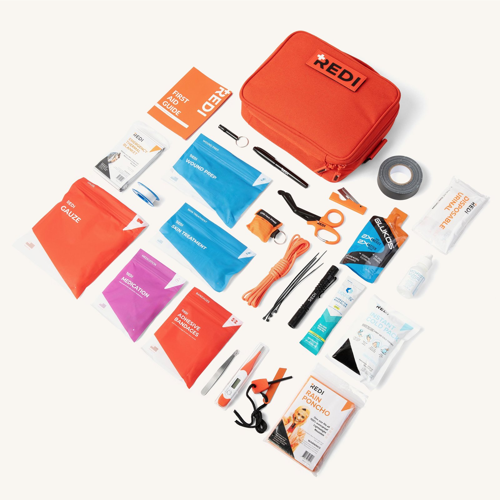 Redi Roadie contents laid out beside the closed kit