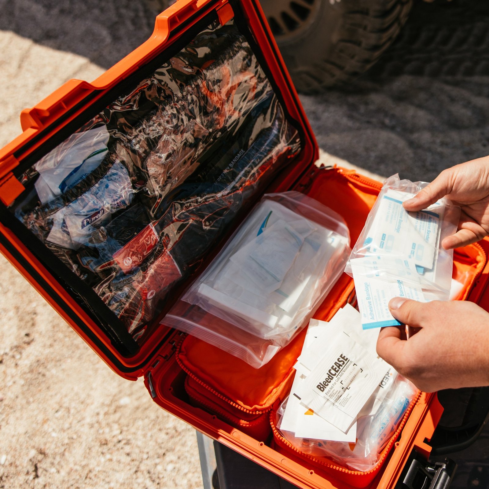 Packed supply bags inside an open Redi Roadie Pro+ case