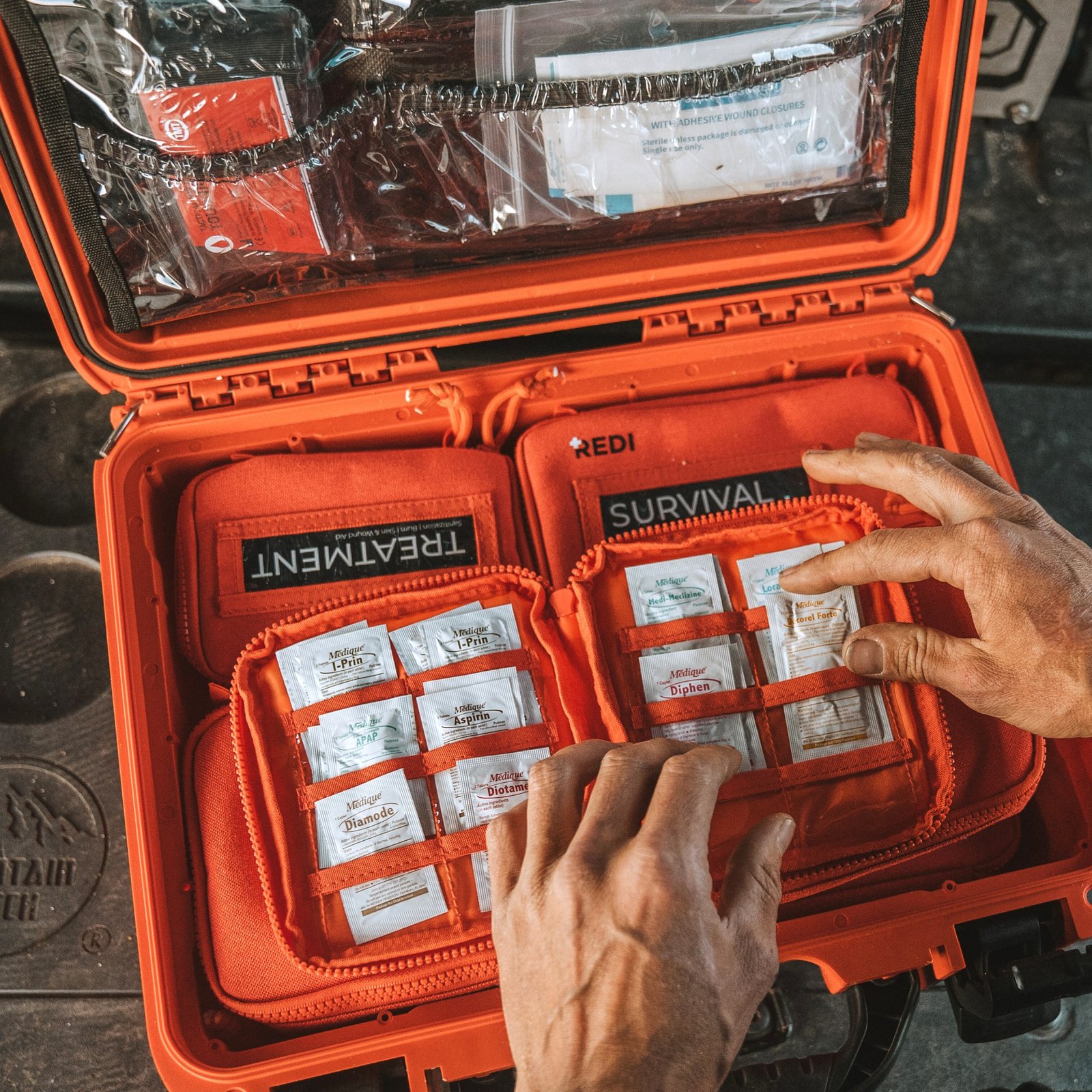 Redi Roadie Pro+ Treatment and Survival pouches with packet supplies