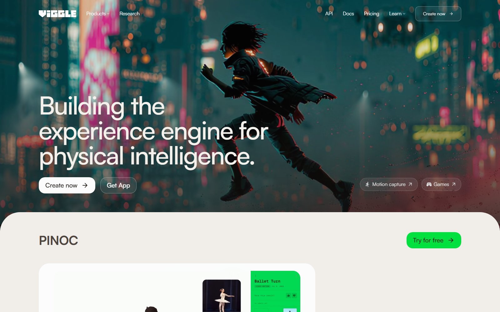 Official Viggle homepage capture for character animation and motion transfer