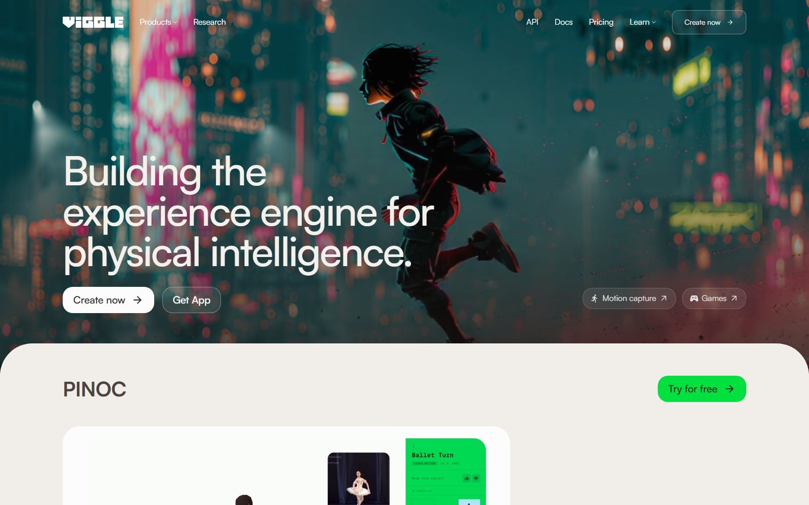 Official Viggle homepage hero Building the experience engine for physical intelligence with PINOC